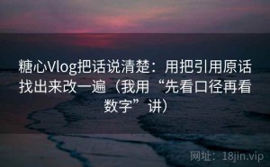 糖心Vlog把话说清楚：用把引用原话找出来改一遍（我用“先看口径再看数字”讲）